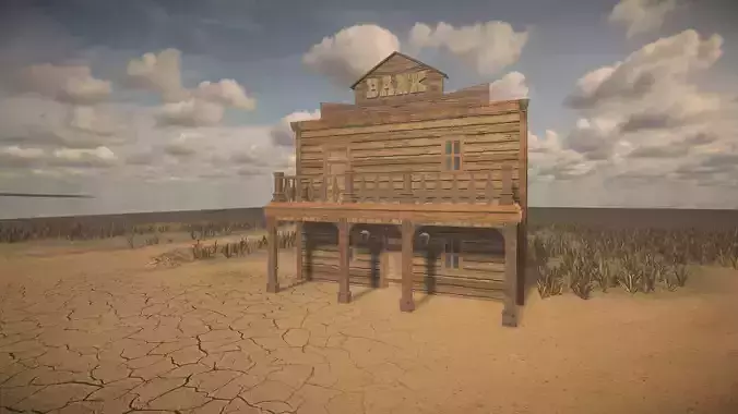 Western Buildings Pack Low-poly 3D model