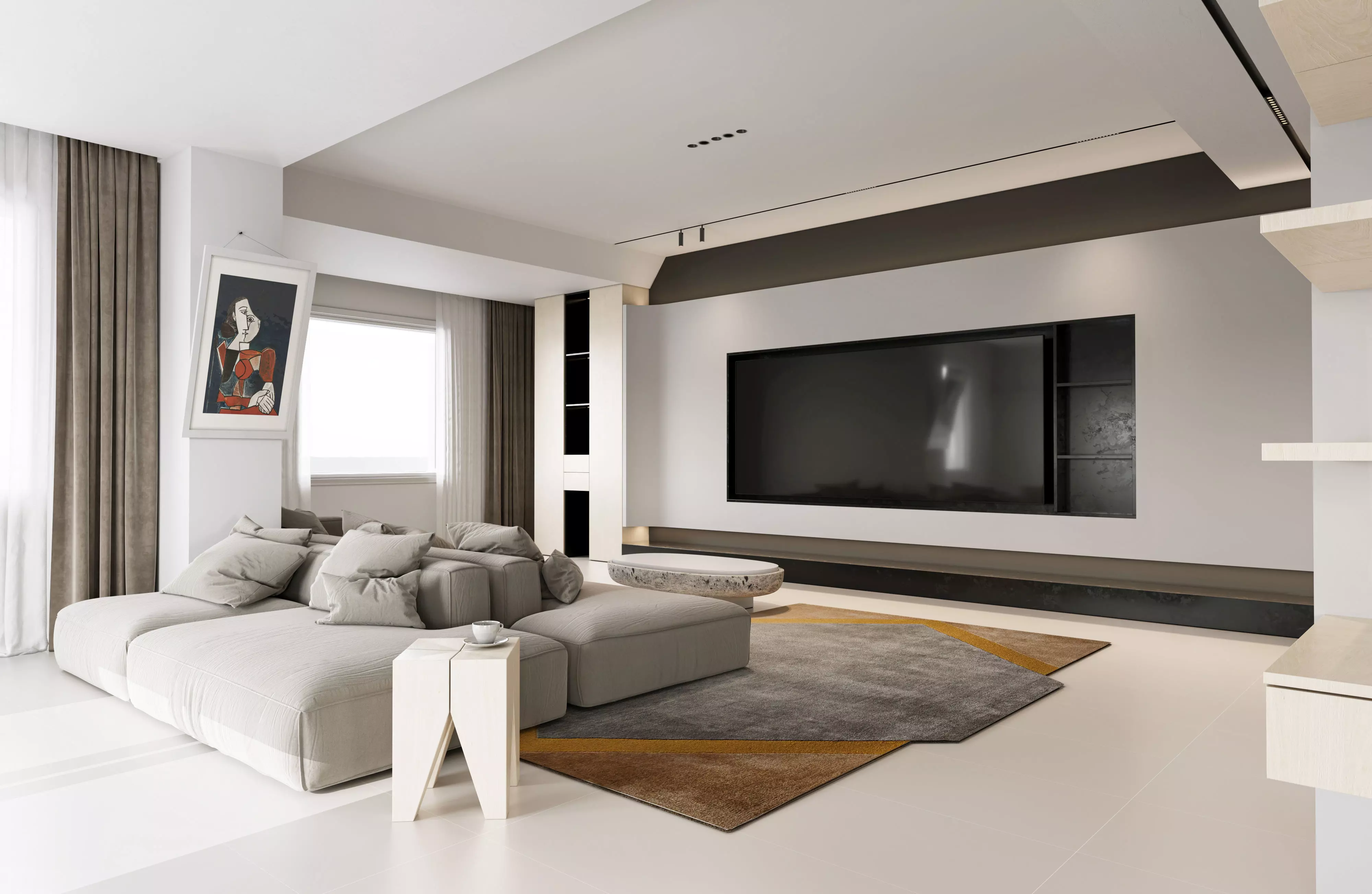 Light colored modern home design 3D model