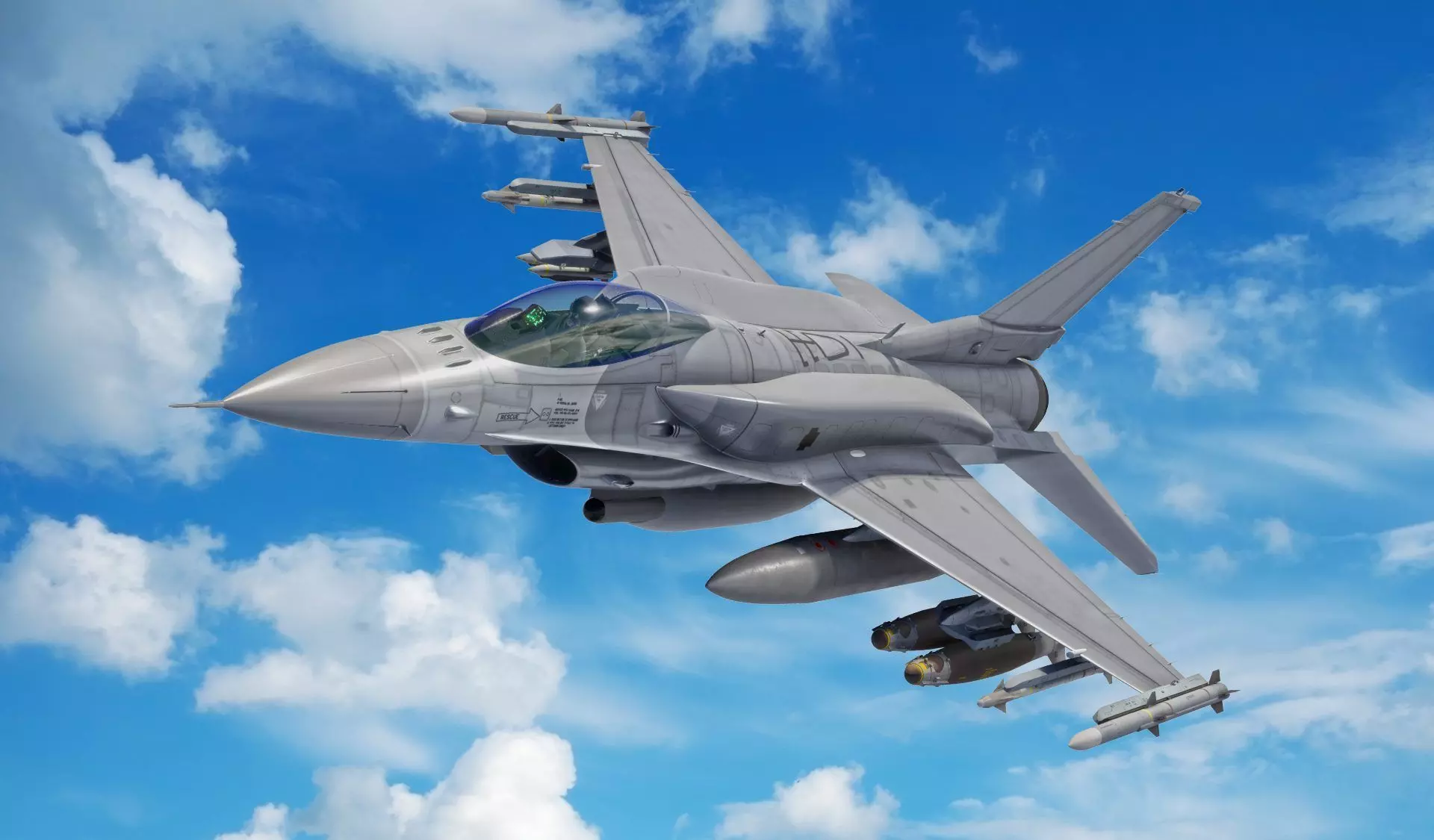 Lockheed Martin f-16 fighting falcon 3D model