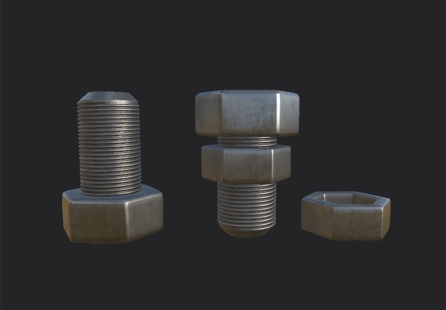 Nut and bolt 3D model_8