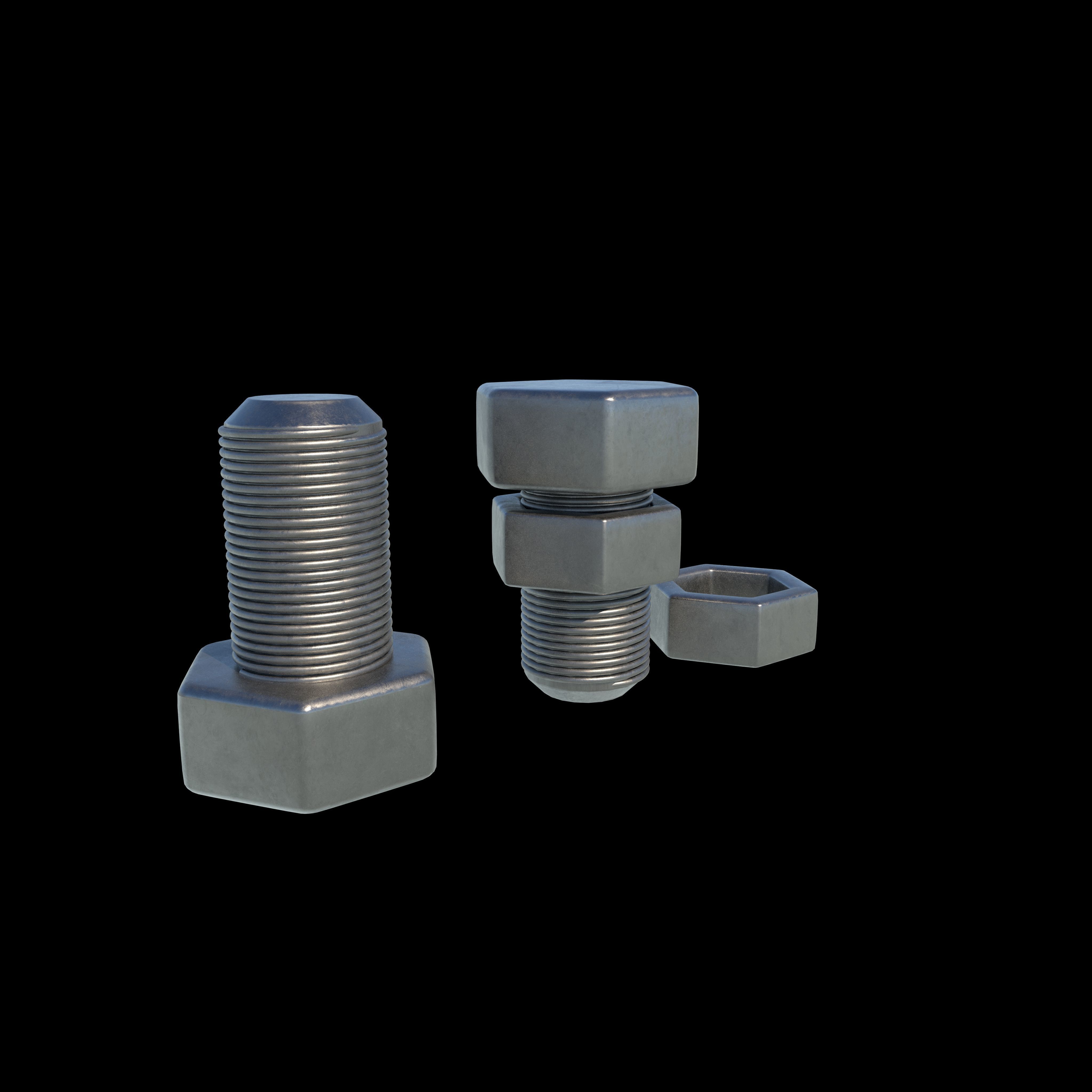 Nut and bolt 3D model_6