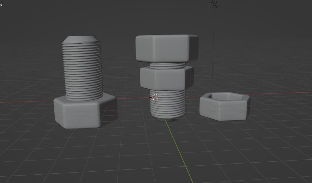 Nut and bolt 3D model_9