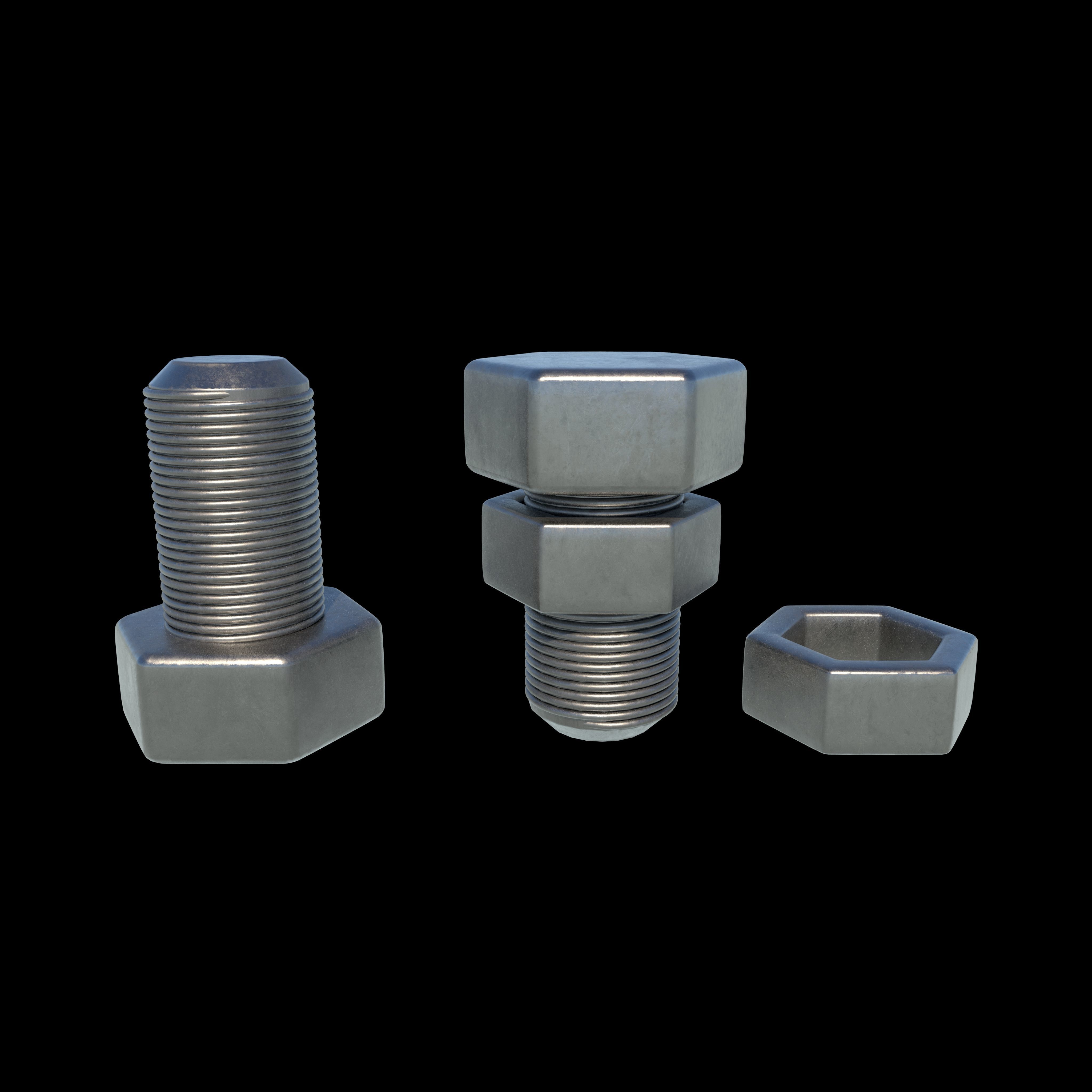 Nut and bolt 3D model_7