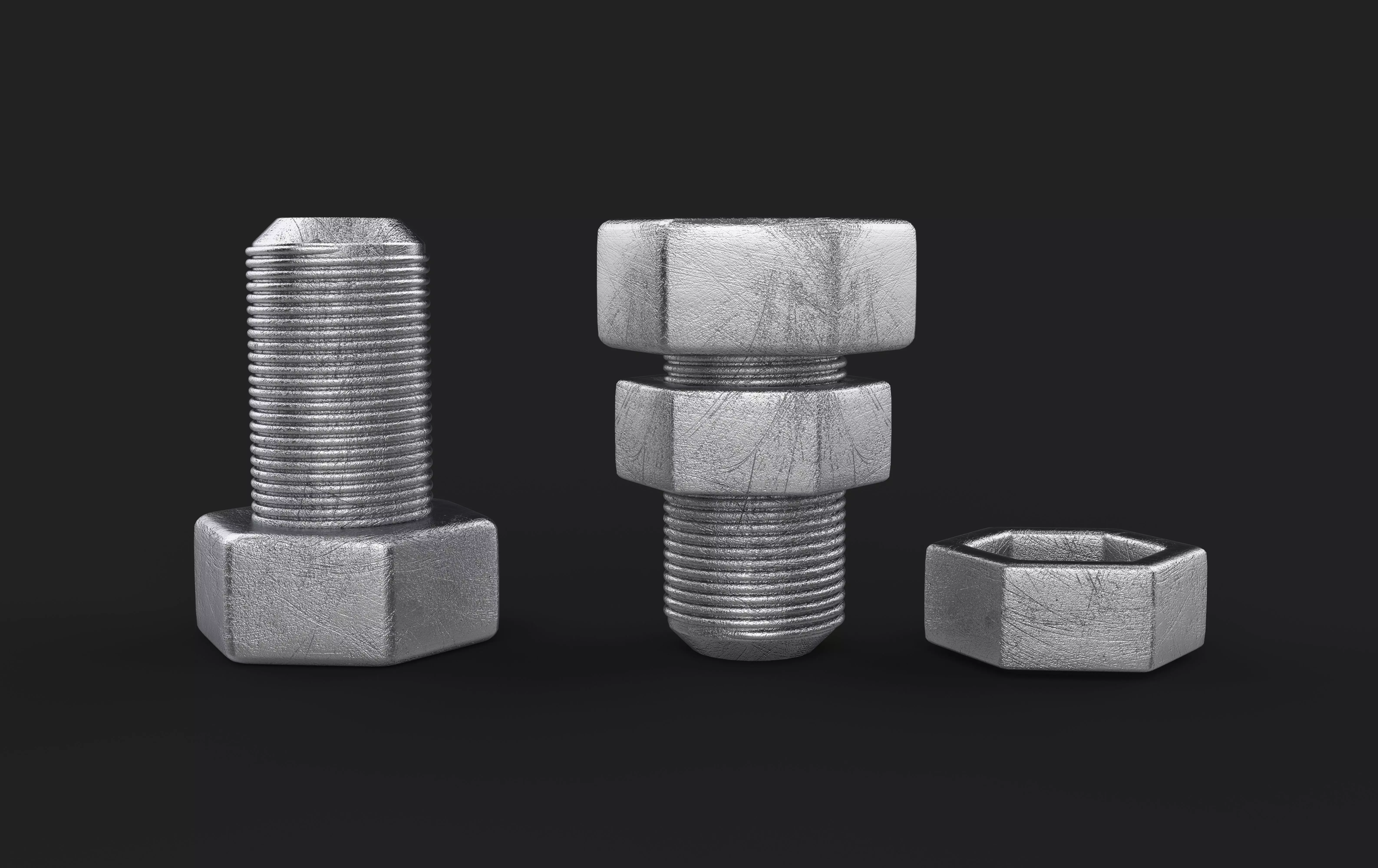 Nut and bolt 3D model_0
