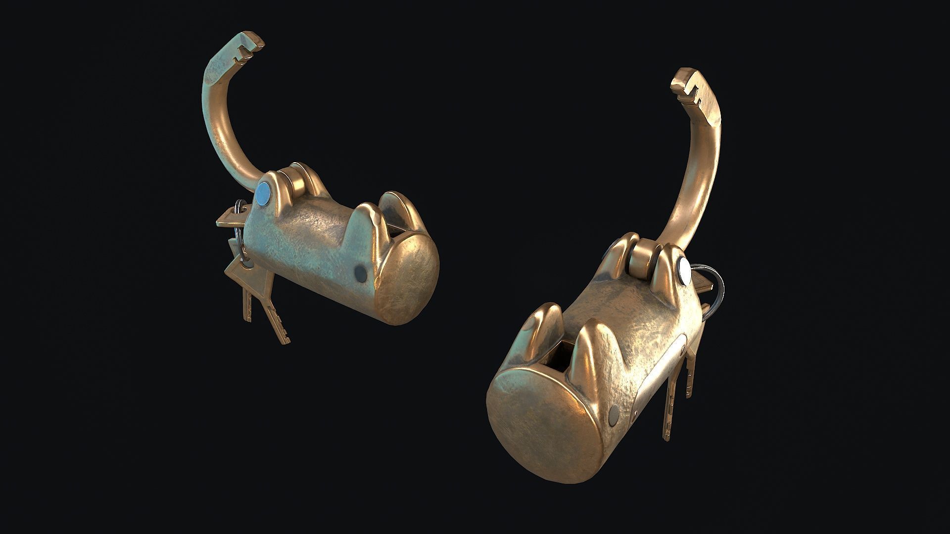 Padlock 10 Low-poly 3D model_5