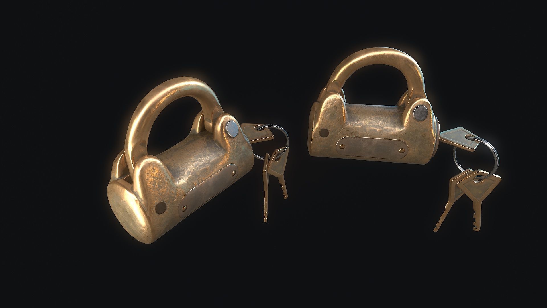 Padlock 10 Low-poly 3D model_1