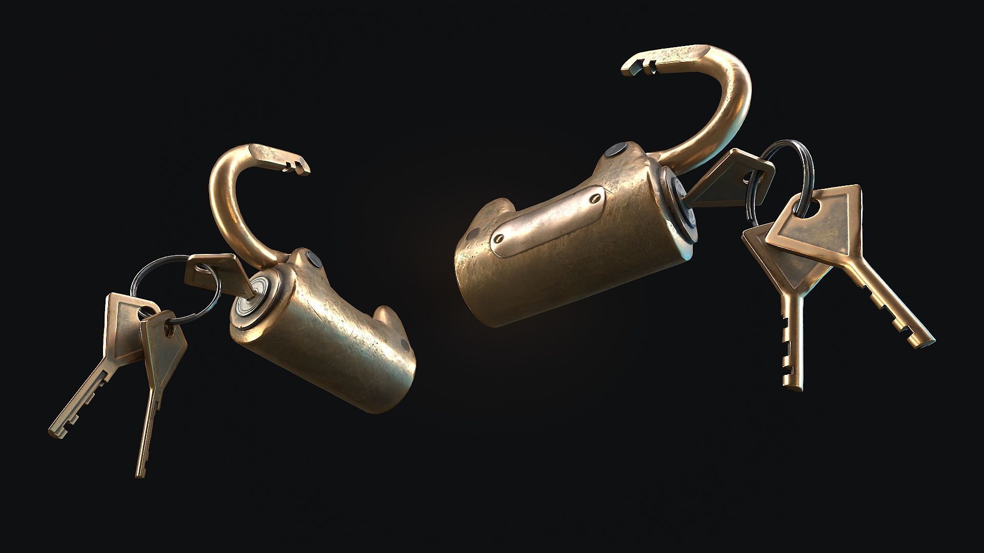 Padlock 10 Low-poly 3D model_4