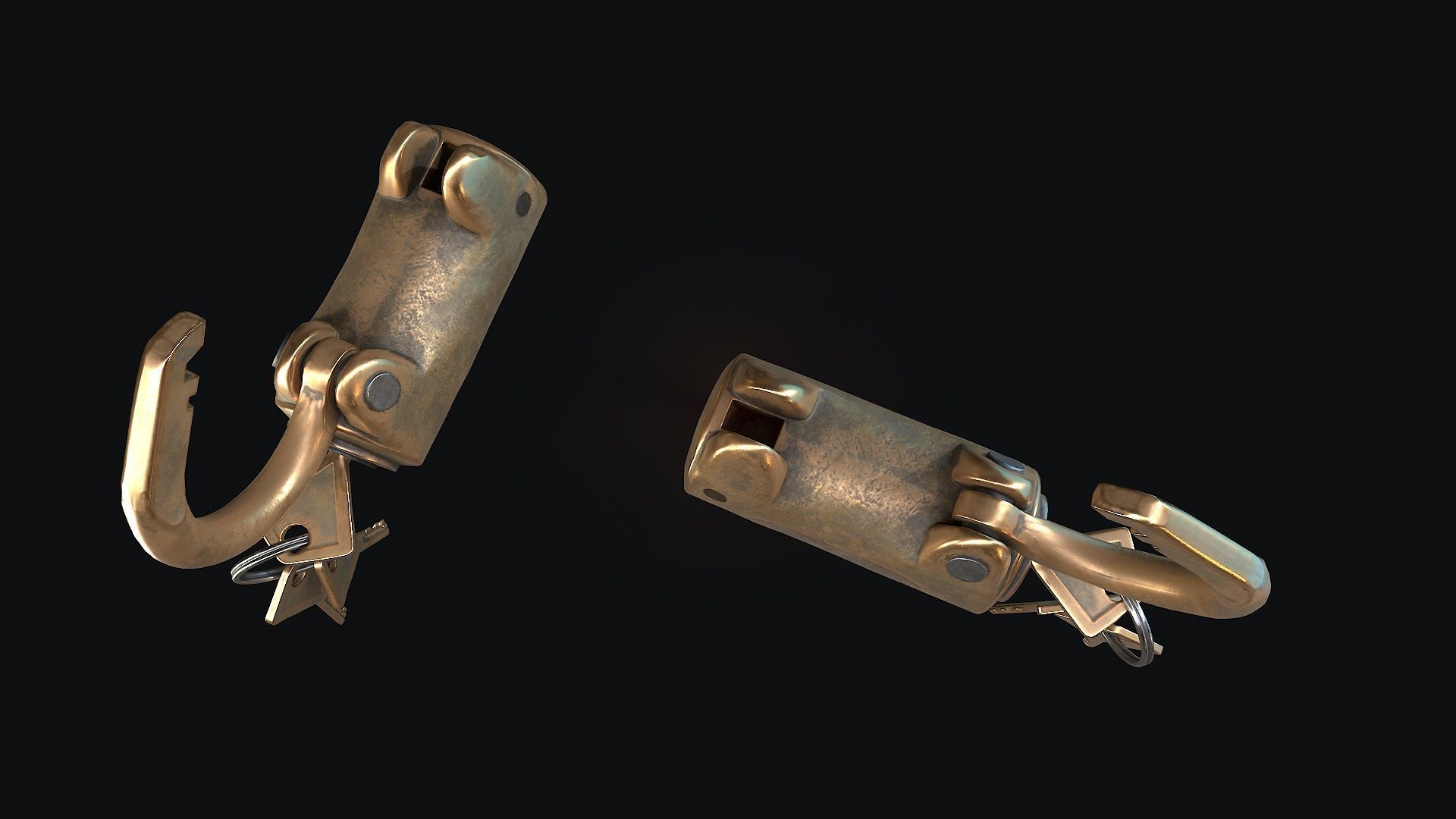 Padlock 10 Low-poly 3D model_3