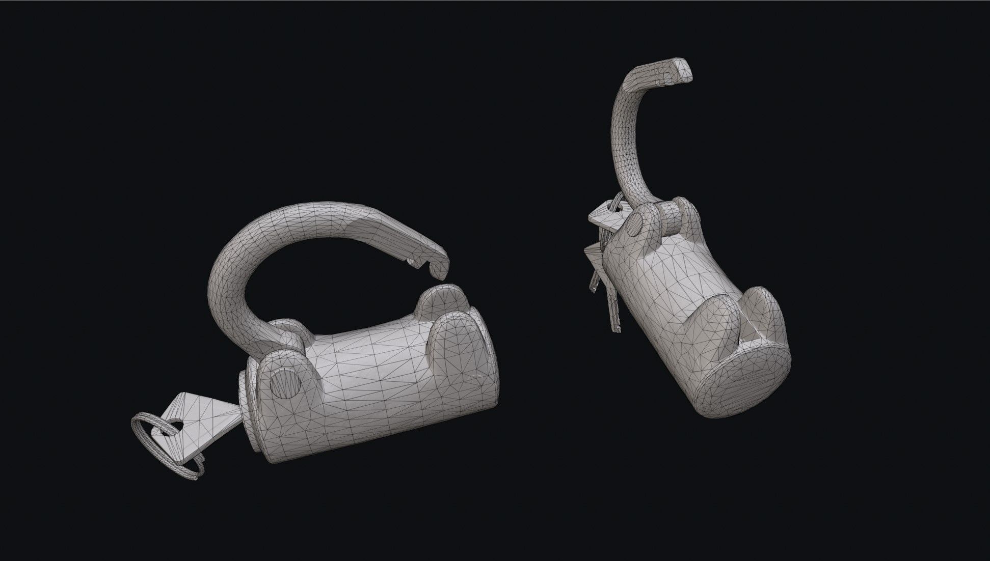 Padlock 10 Low-poly 3D model_7