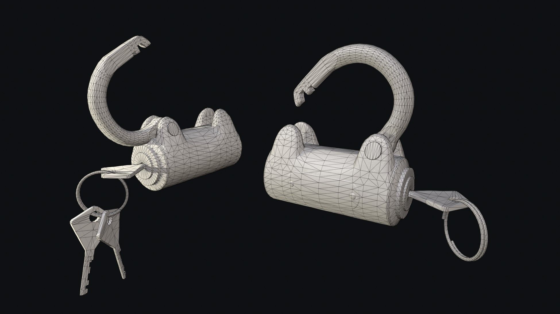 Padlock 10 Low-poly 3D model_8
