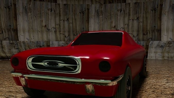 LOW POLY MUSTANG 1963 Low-poly 3D model