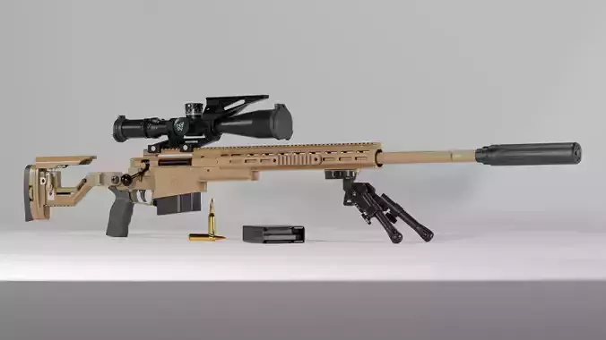 Accuracy International AXSR 300 Norma Low-poly 3D model