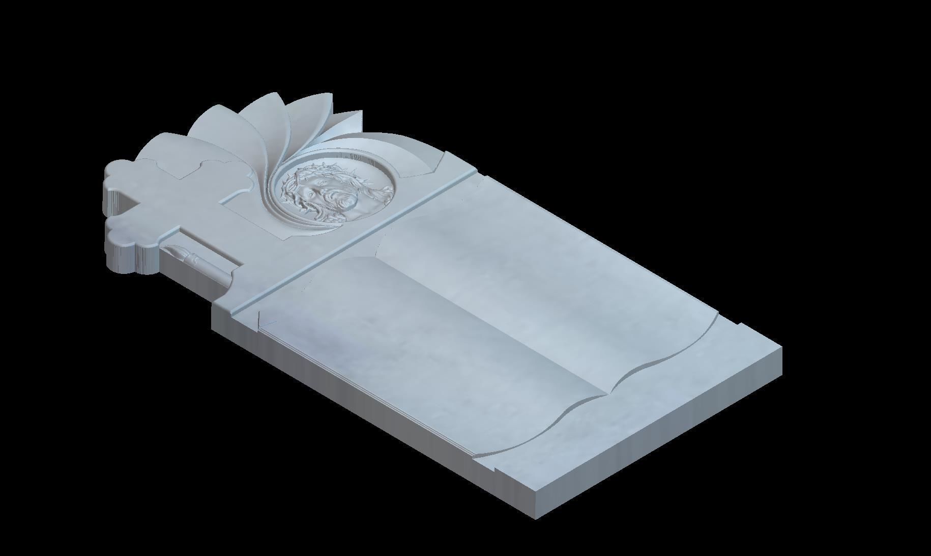 Thombstone Cross with Book and Jesus 3D STL Model for CNC 3D print model_2