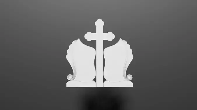 Thombstone Double Model with Rays 3D STL Model for CNC