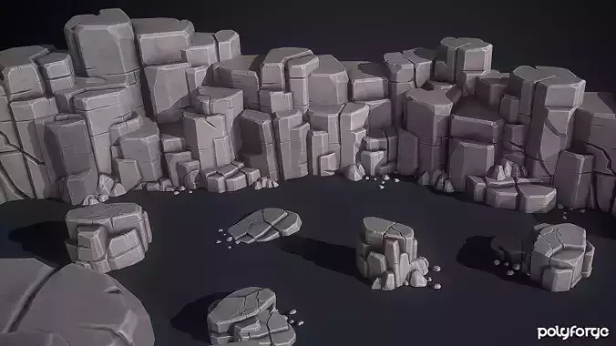Stylized Rocks - Cliff Boundary Platforms  Kit