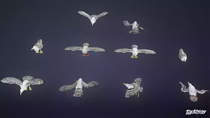 CRITTERS - Seagull 01 - LOW POLY Low-poly 3D model