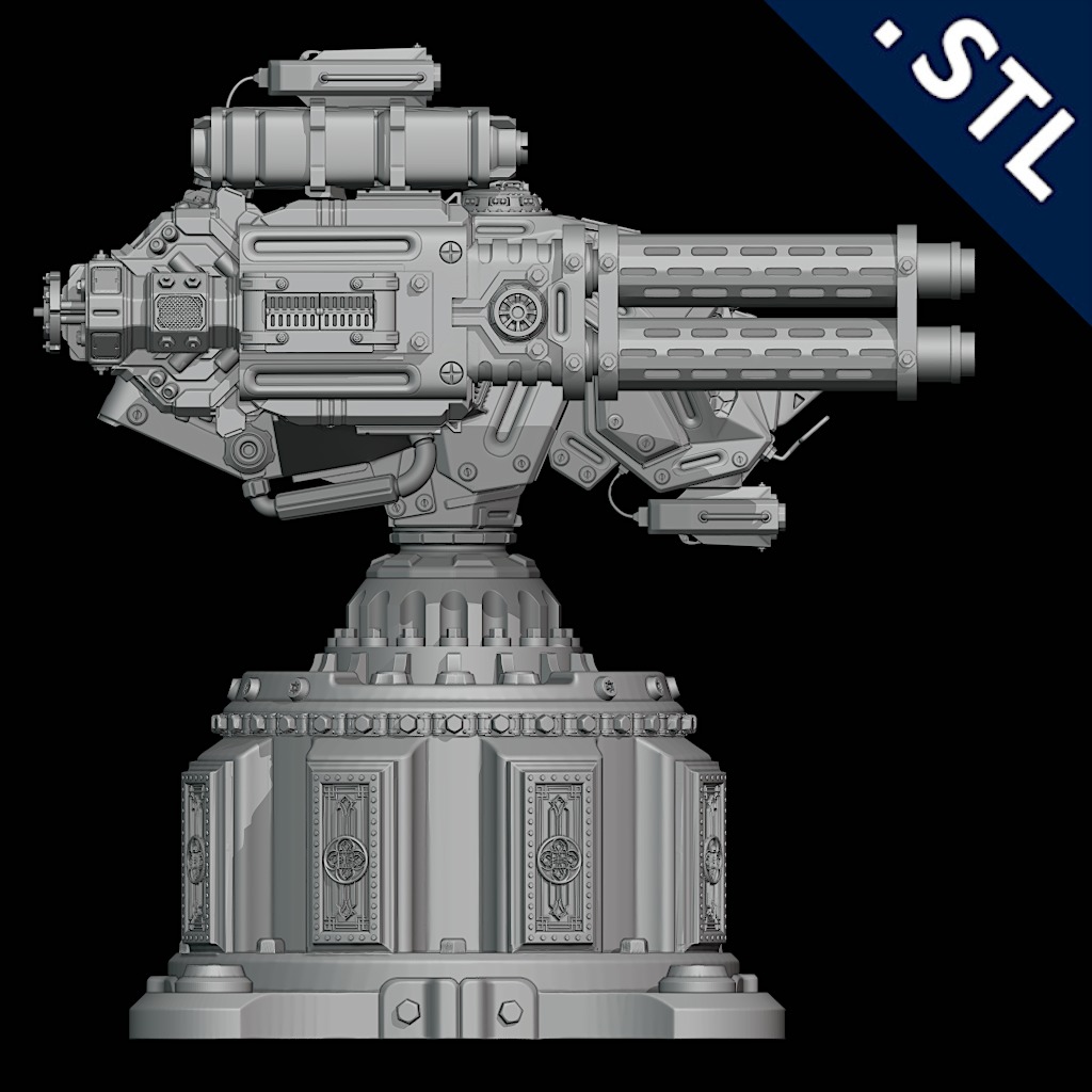 Turret - Stationary 3D print model_3