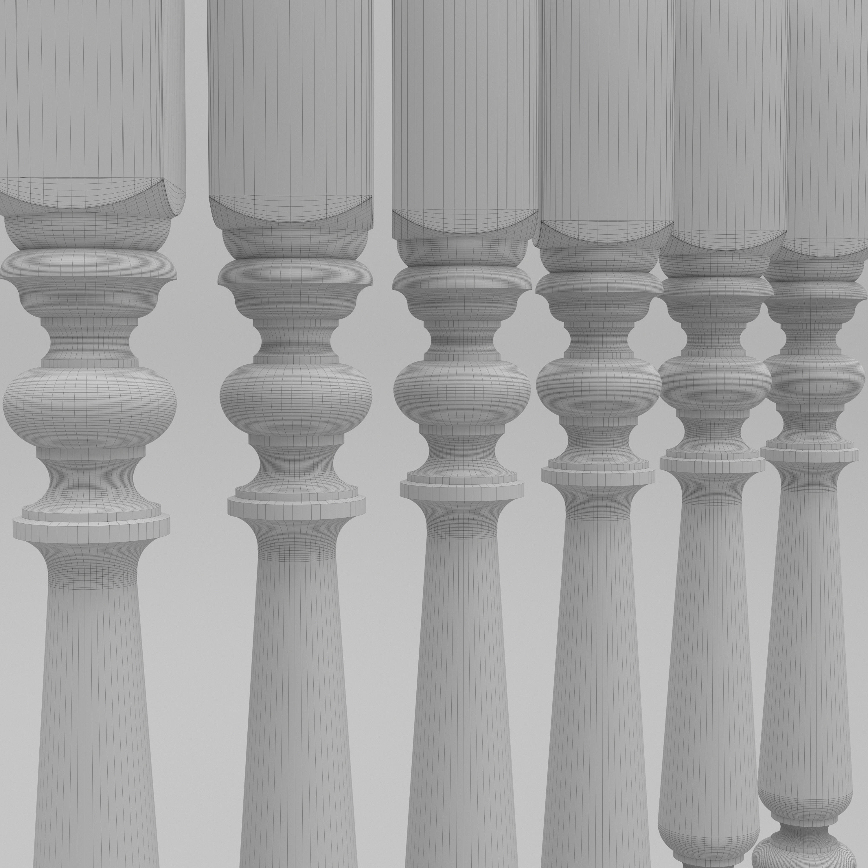 Carved Baluster 3D model_7