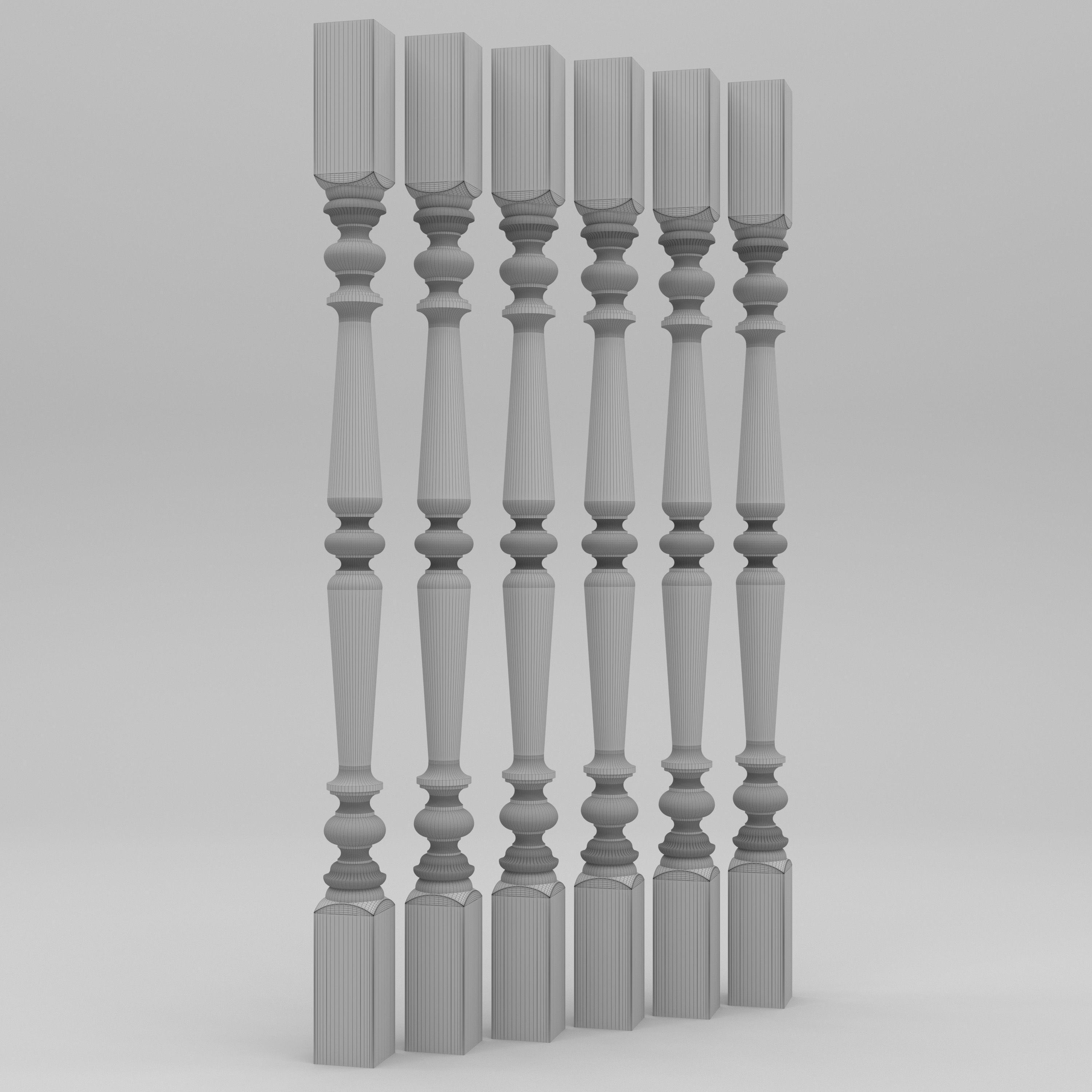 Carved Baluster 3D model_5