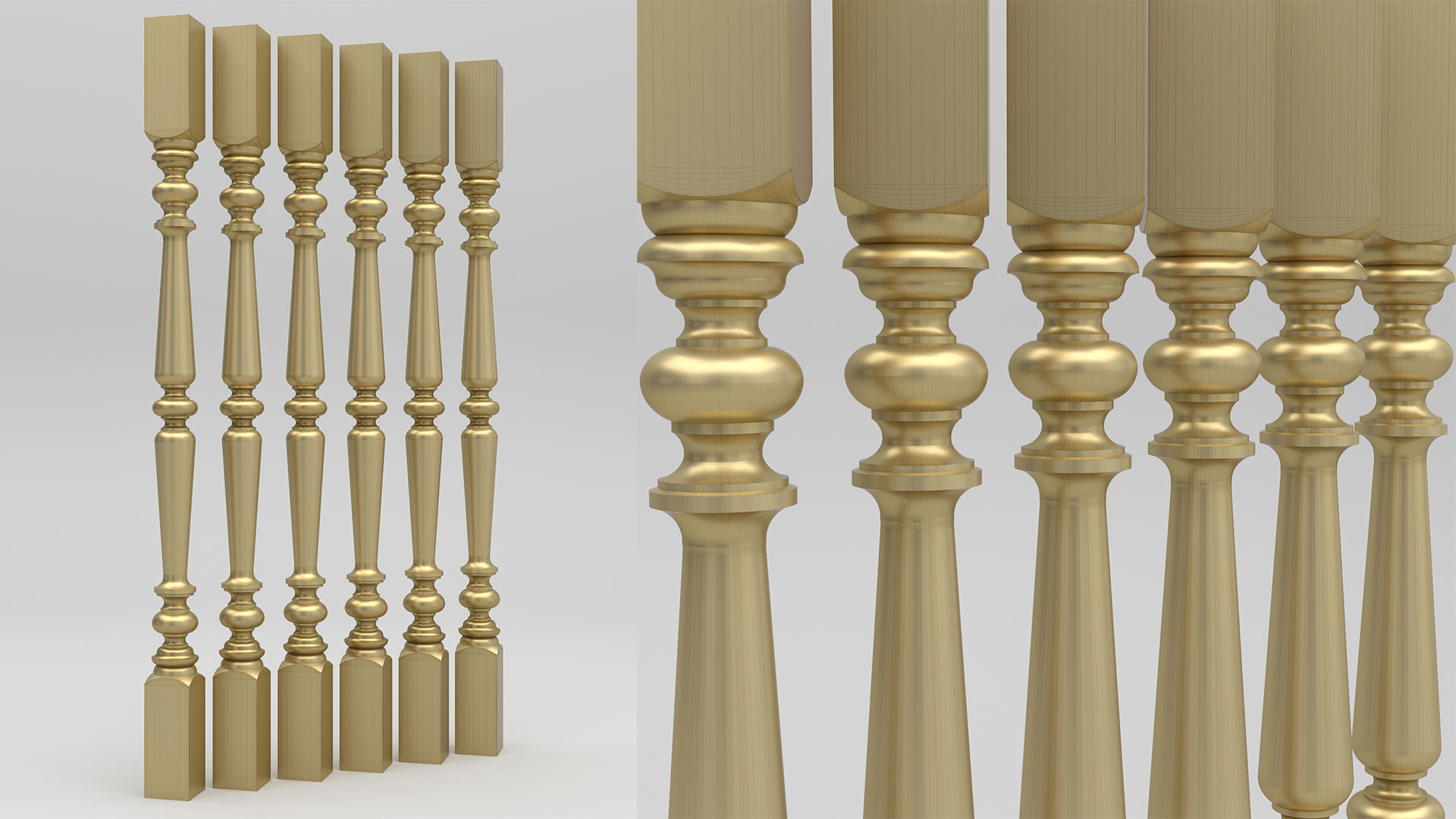 Carved Baluster 3D model_1