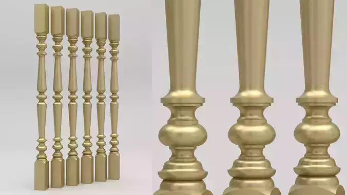 Carved Baluster 3D model