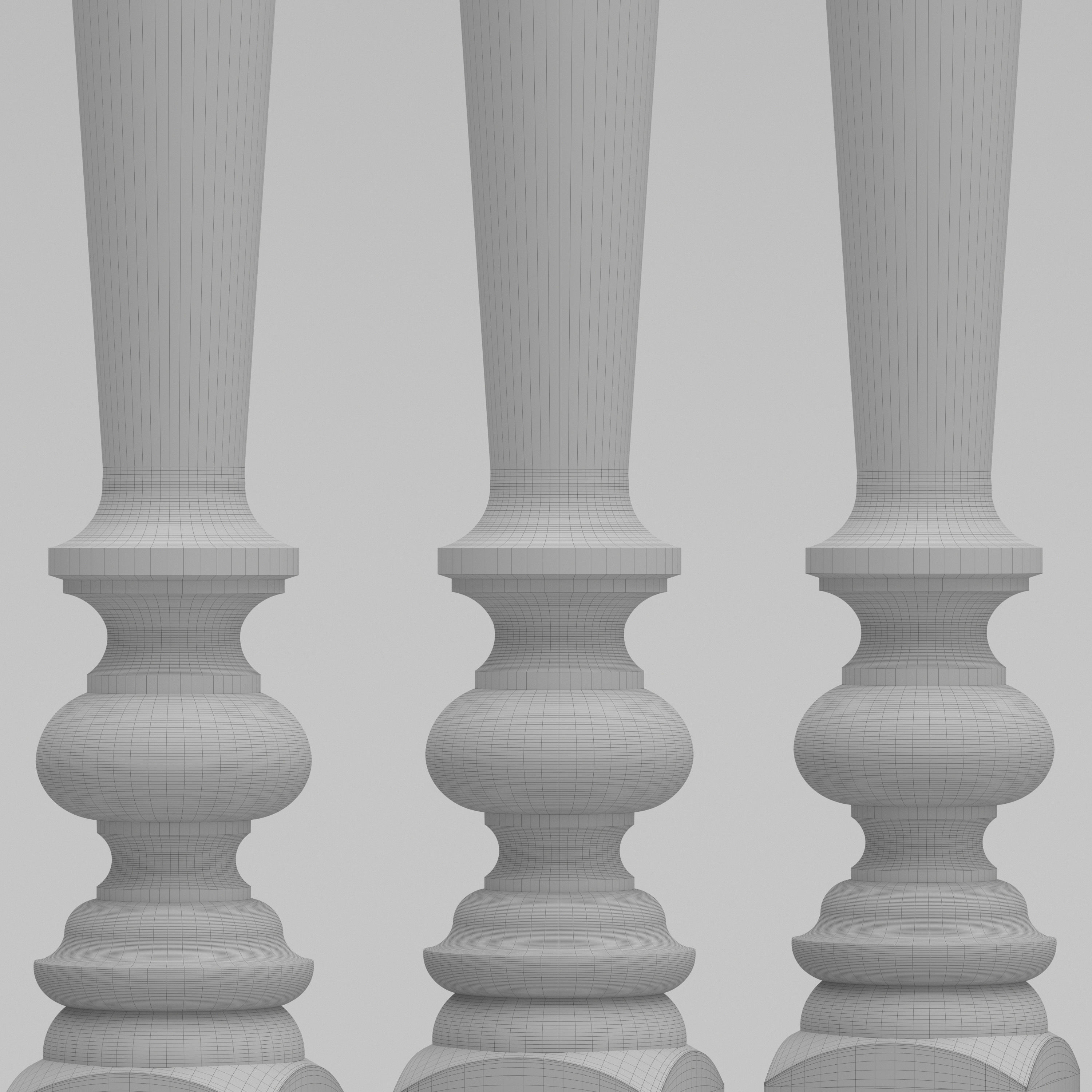 Carved Baluster 3D model_6