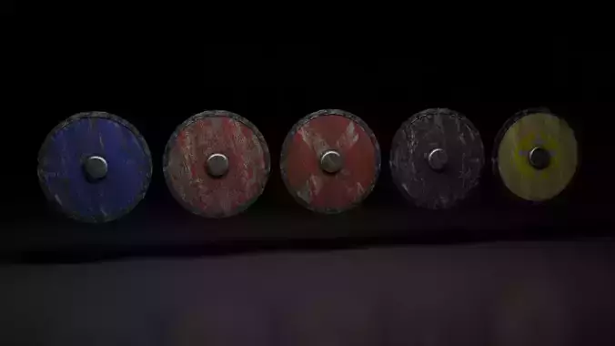 Viking Shield Pack Low-poly 3D model