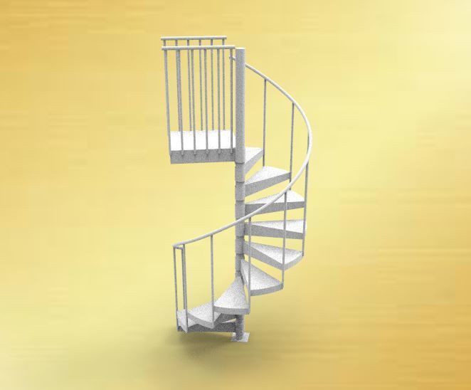 Spiral Stairs 3D print model_6