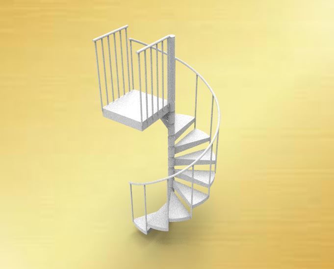 Spiral Stairs 3D print model_5