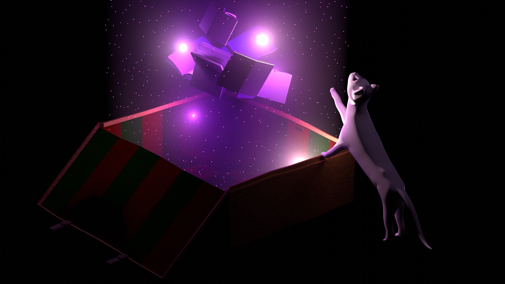 Cat purple  3D model_4