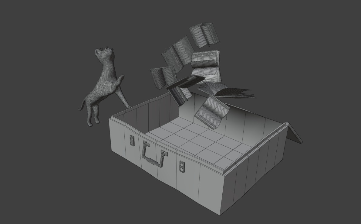 Cat purple  3D model_5