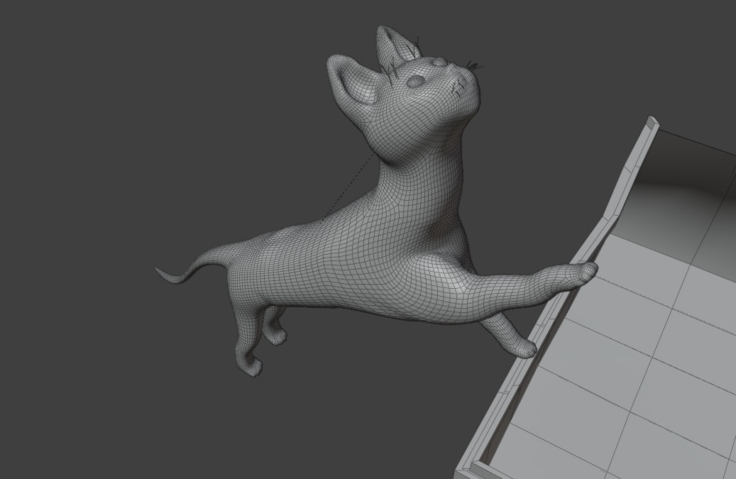 Cat purple  3D model_7