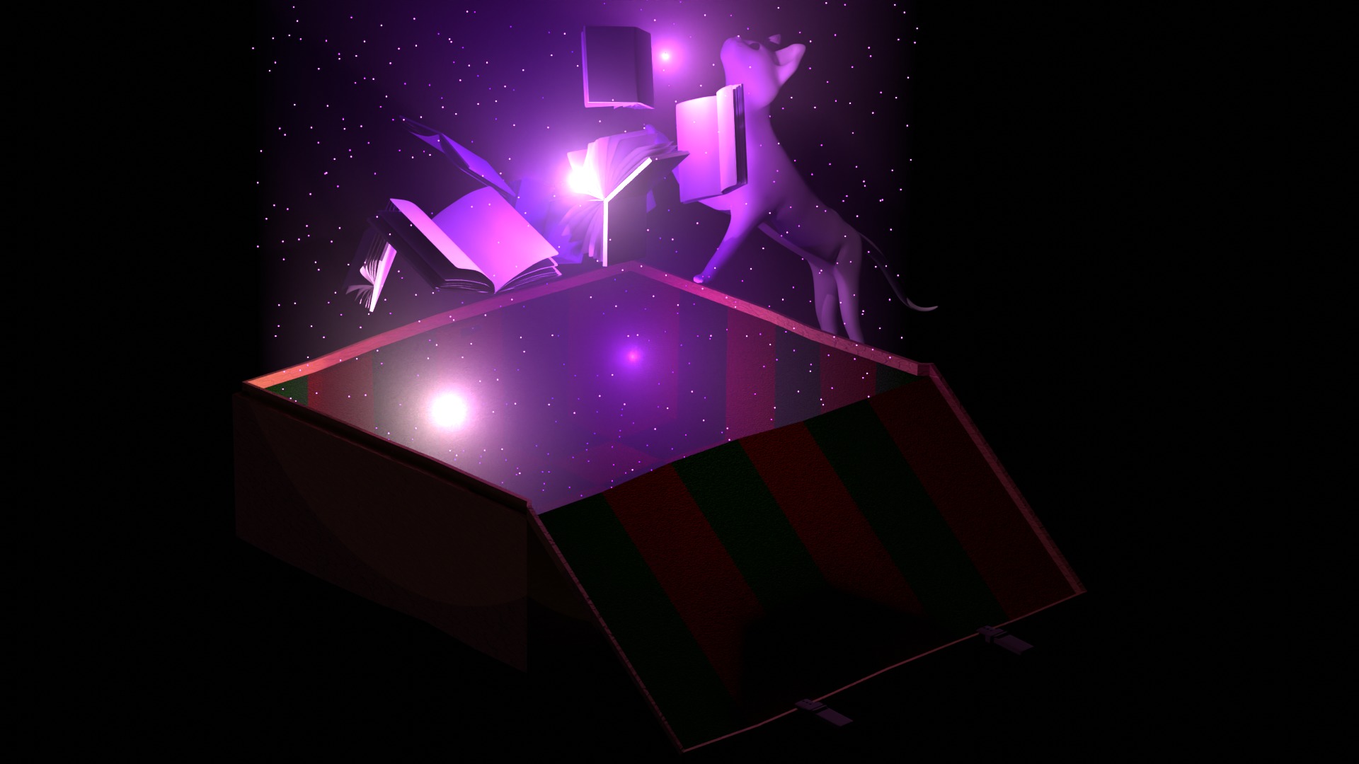 Cat purple  3D model_2