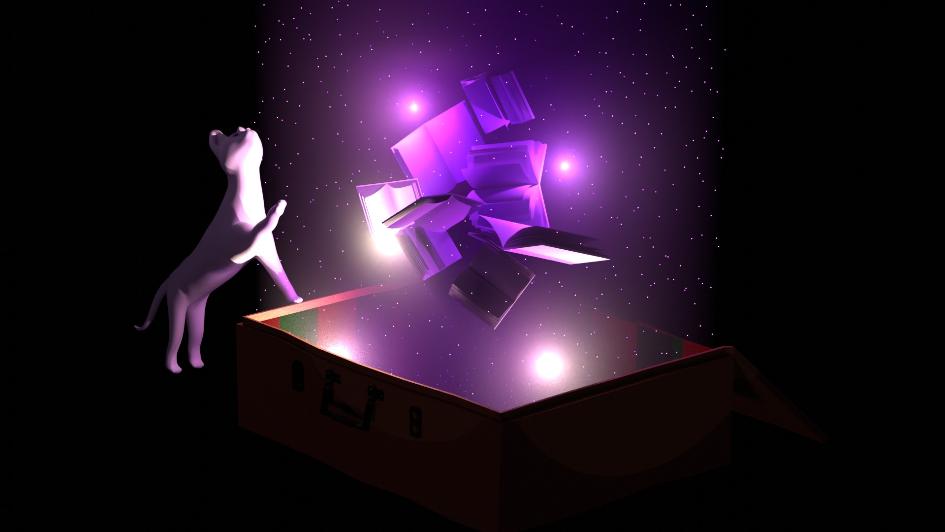 Cat purple  3D model_3