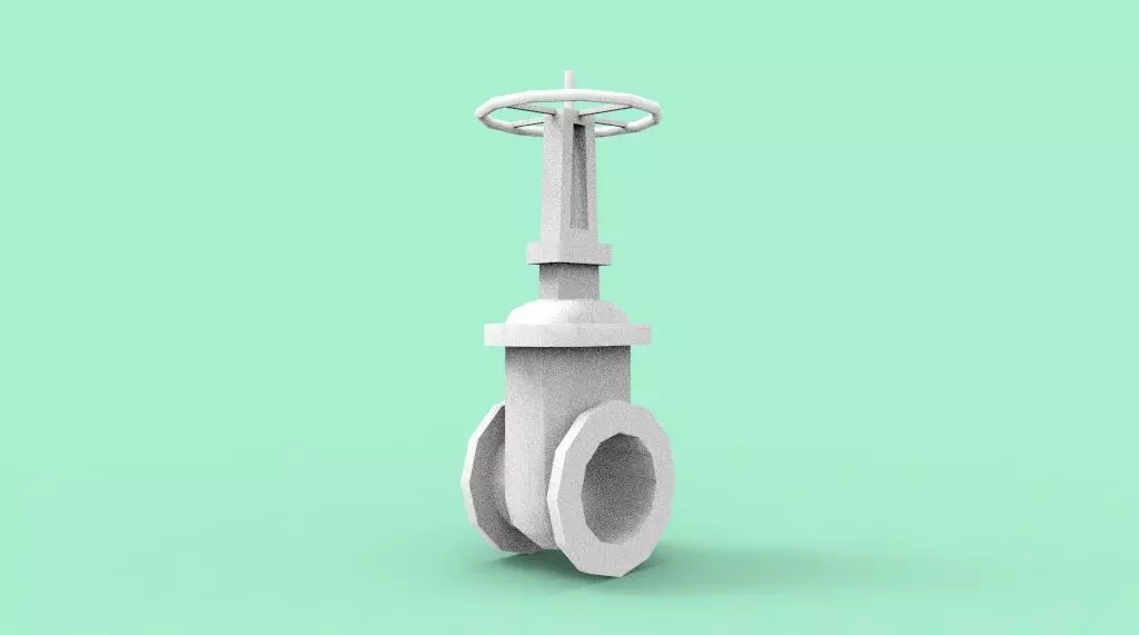 Gate valve 3D print model_0