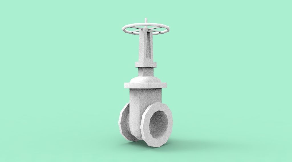 Gate valve 3D print model_4