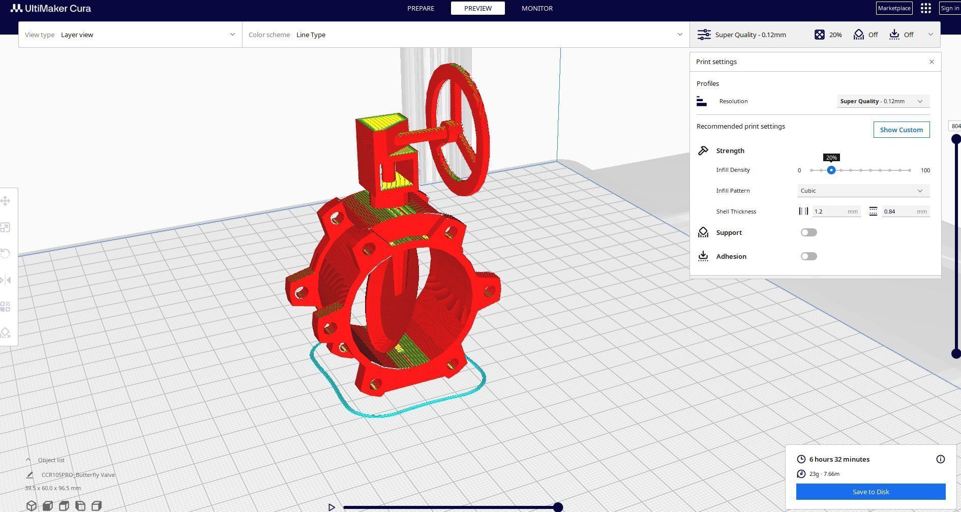 butterfly valve 3D print model_1