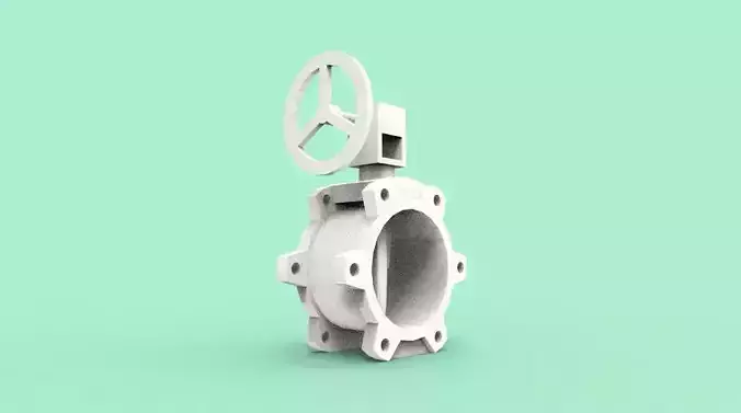 butterfly valve 3D print model