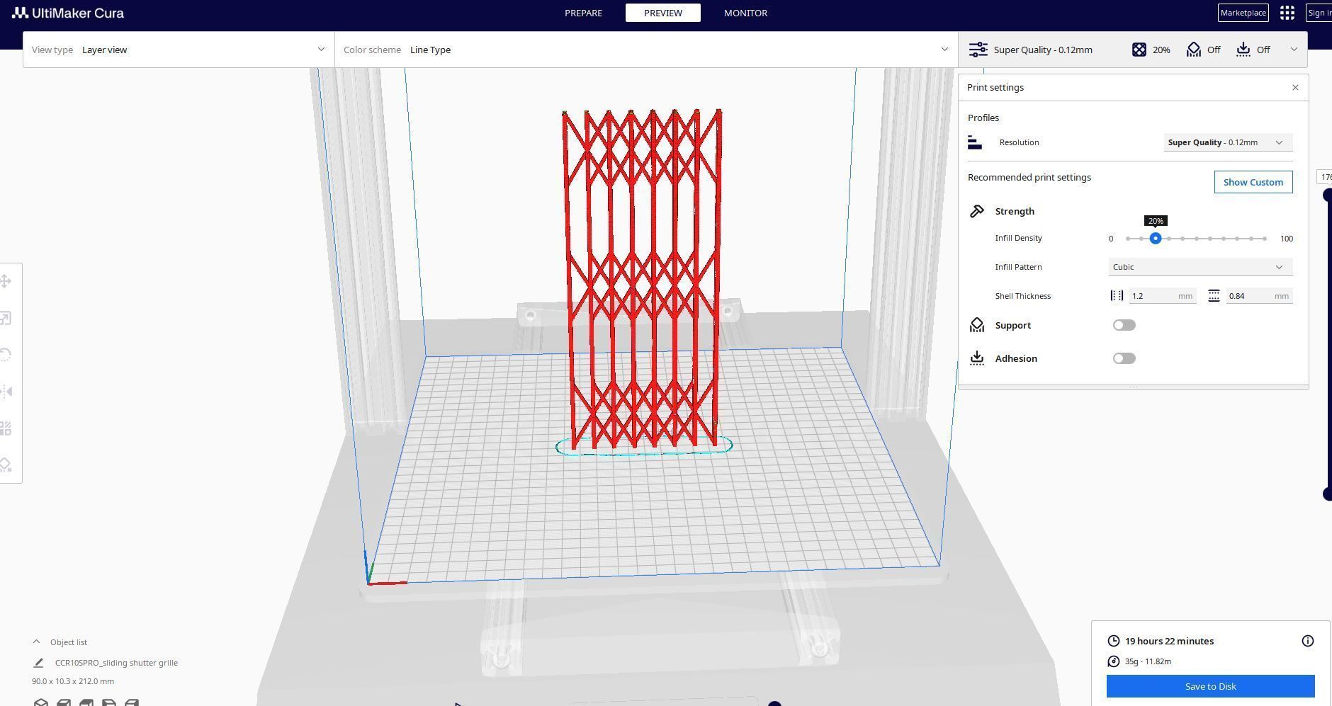 sliding shutter grille 3D print model_3