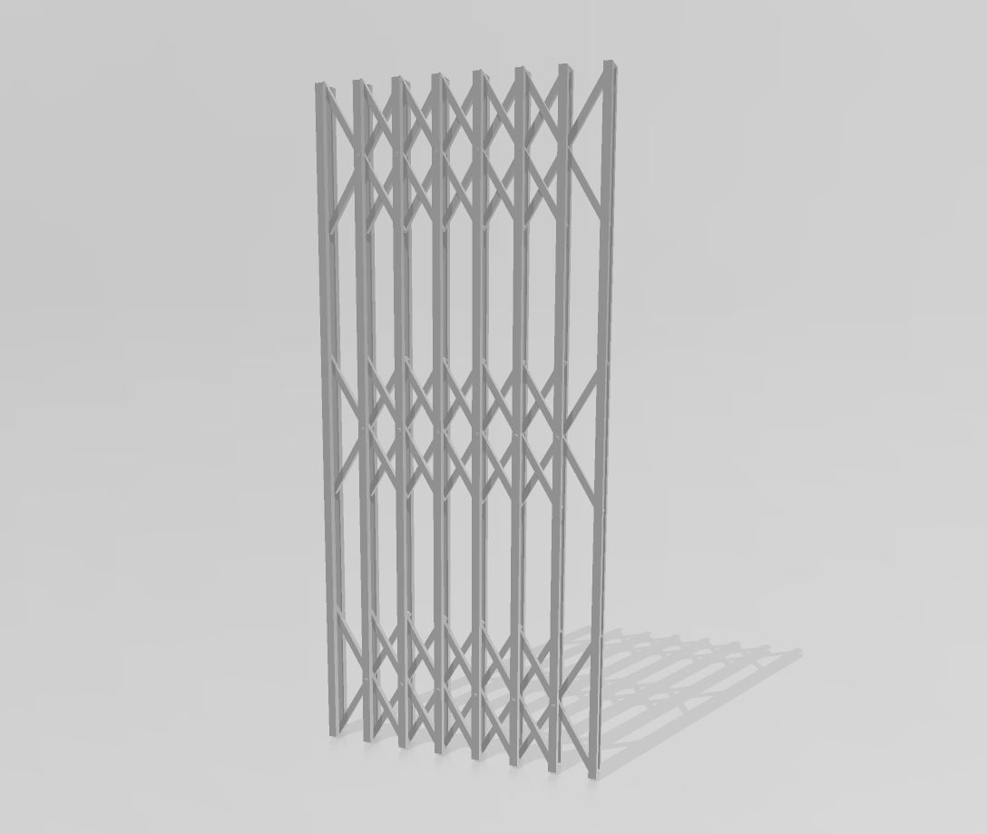 sliding shutter grille 3D print model_2