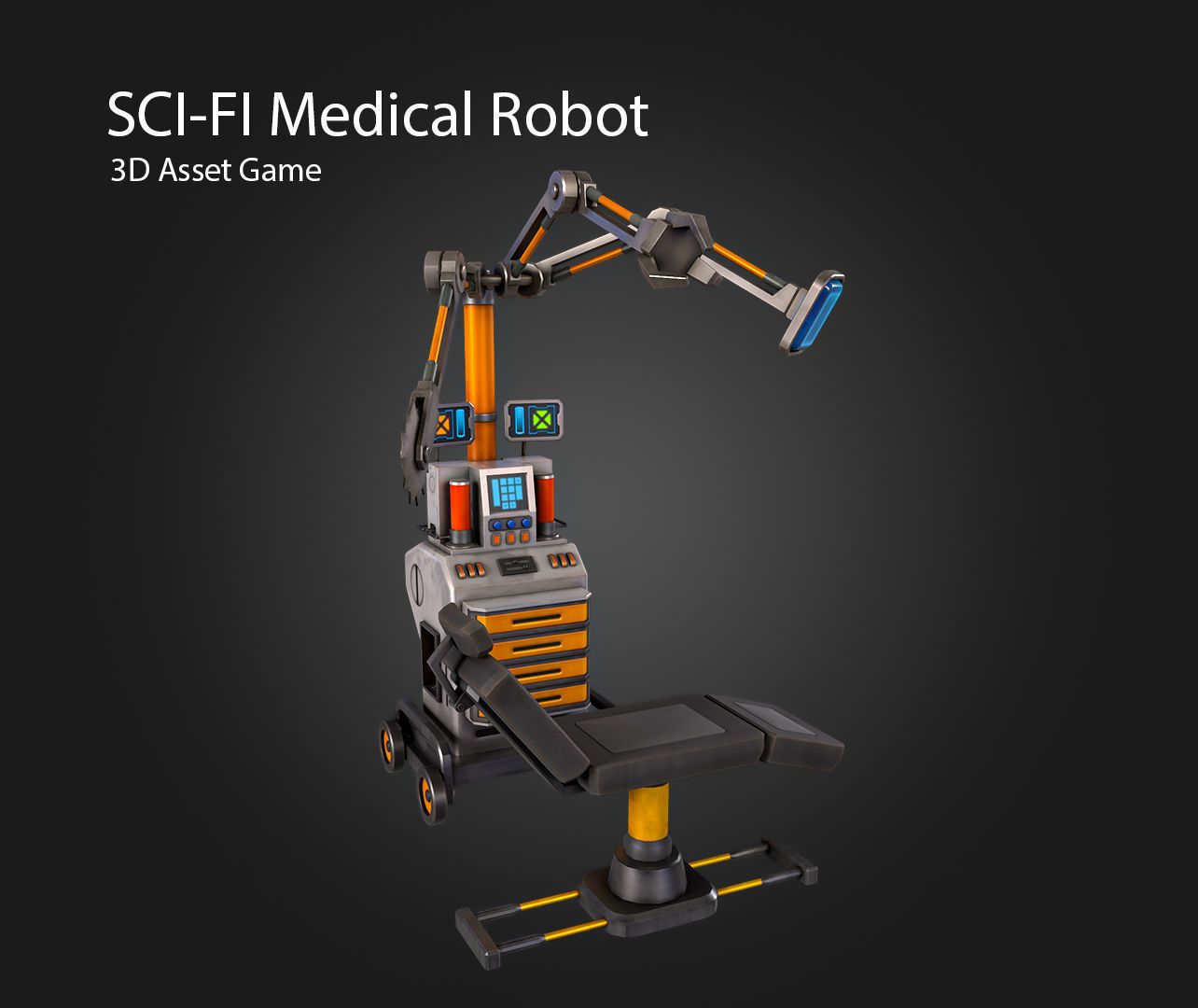 SCI-FI Medical Robot Low-poly 3D model_10