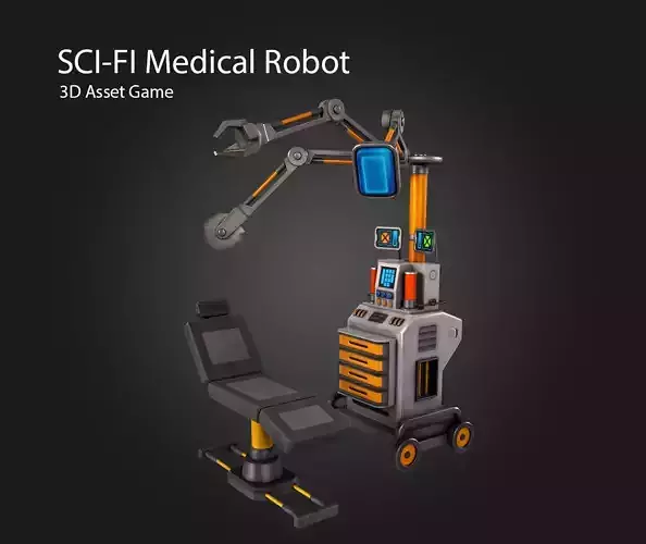 SCI-FI Medical Robot Low-poly 3D model