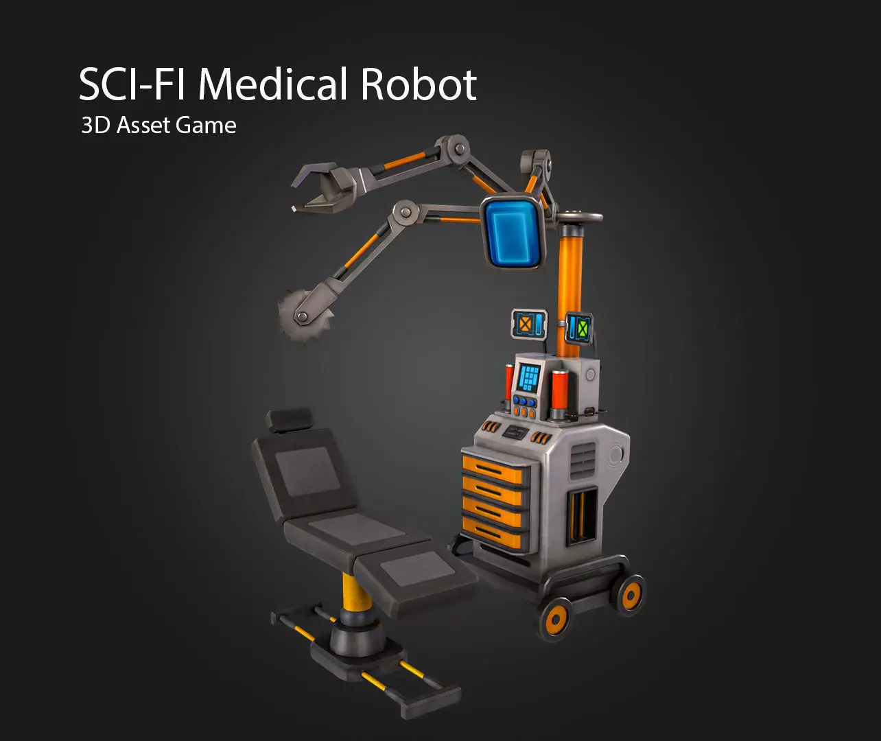 SCI-FI Medical Robot Low-poly 3D model_0