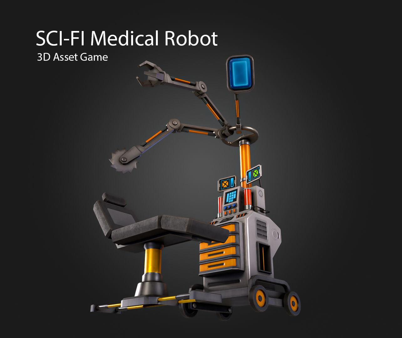 SCI-FI Medical Robot Low-poly 3D model_9