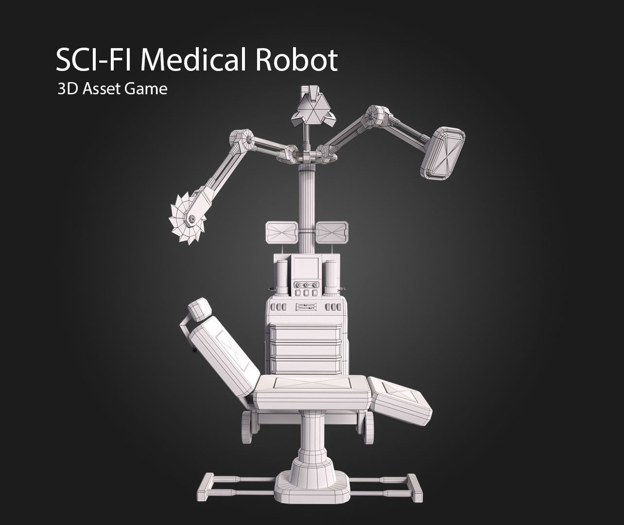 SCI-FI Medical Robot Low-poly 3D model_13
