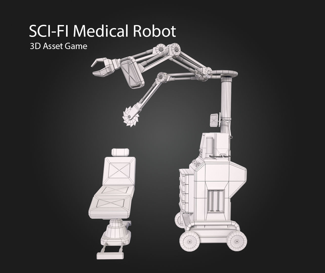 SCI-FI Medical Robot Low-poly 3D model_14