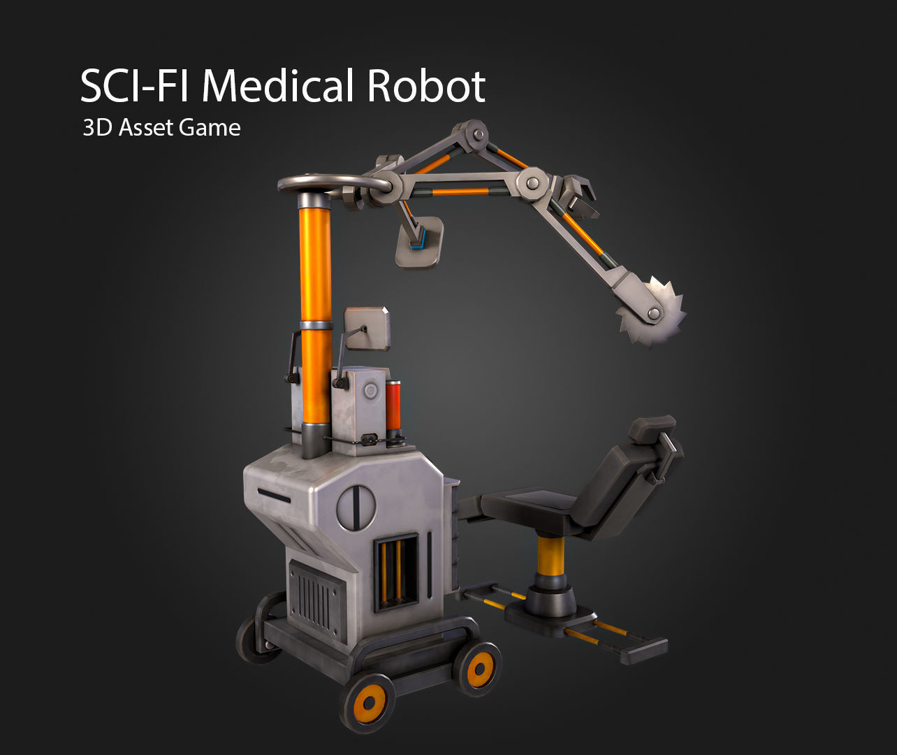 SCI-FI Medical Robot Low-poly 3D model_6