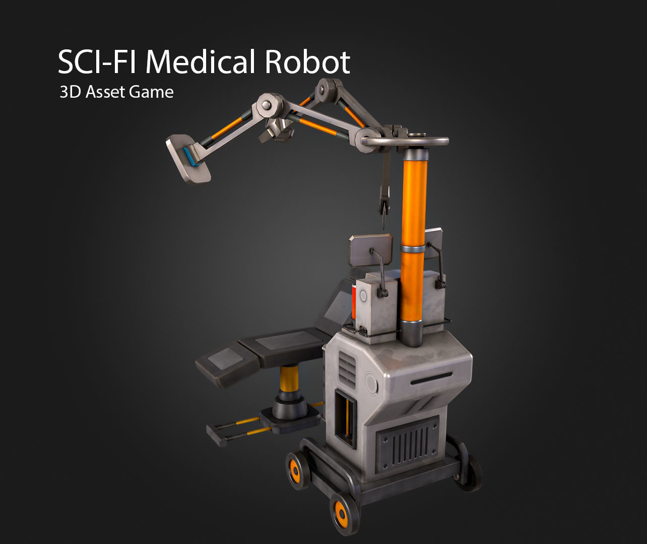 SCI-FI Medical Robot Low-poly 3D model_5
