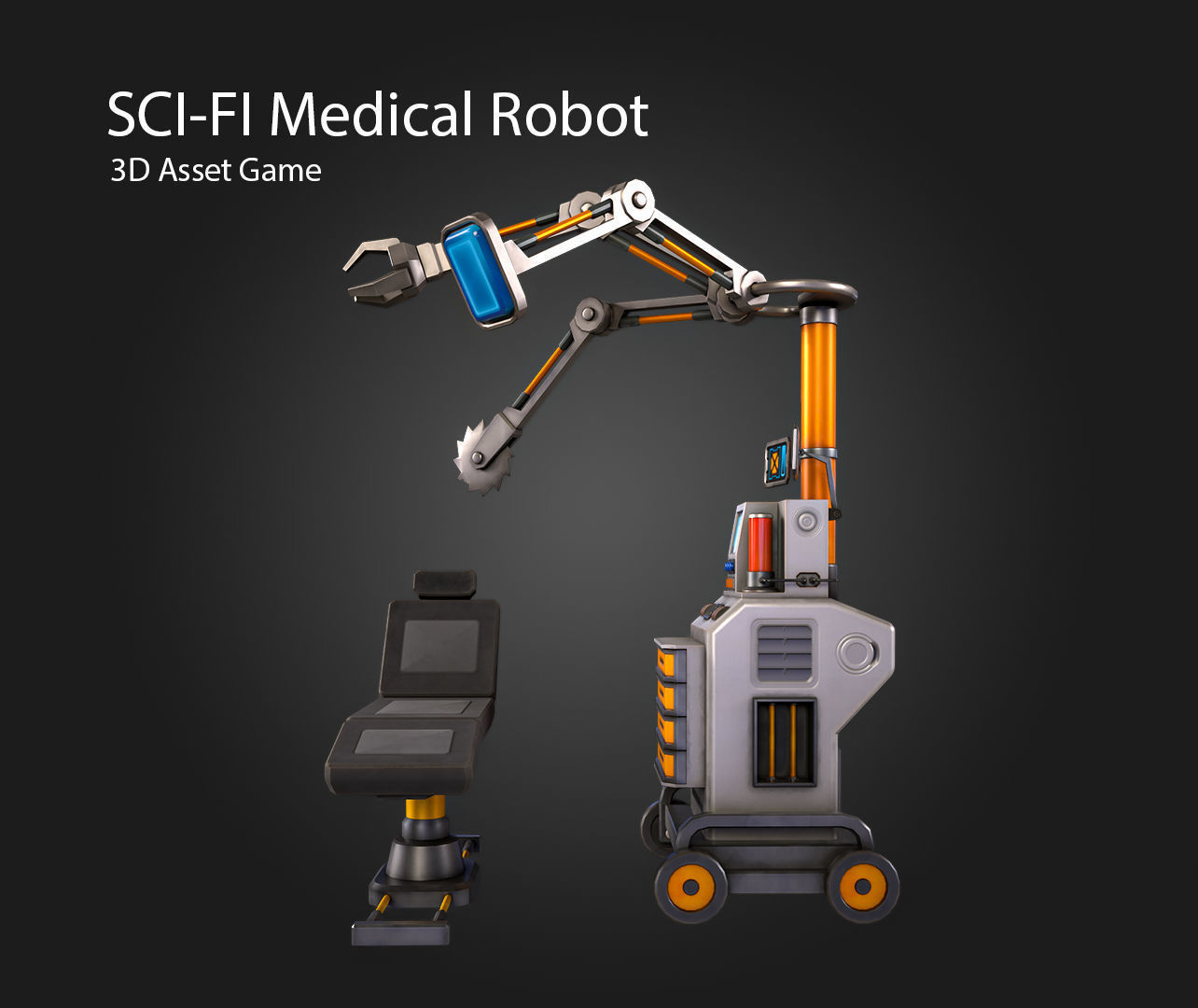 SCI-FI Medical Robot Low-poly 3D model_4