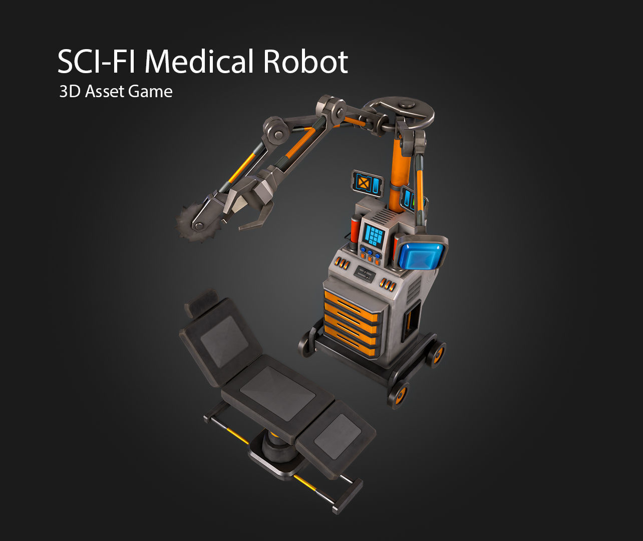 SCI-FI Medical Robot Low-poly 3D model_3